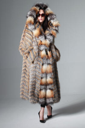 Płaszcz, futro z norek, norki