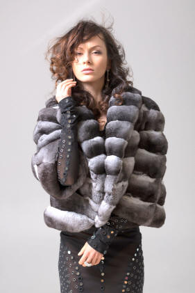 Kamizelka futro lisy srebrne