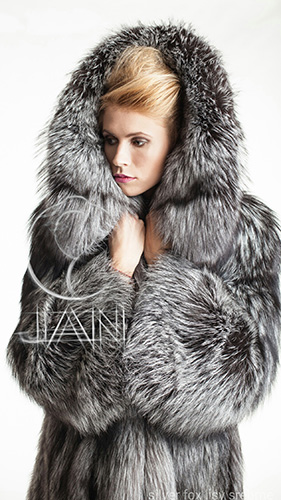 Futro, kurtka lisy srebrne